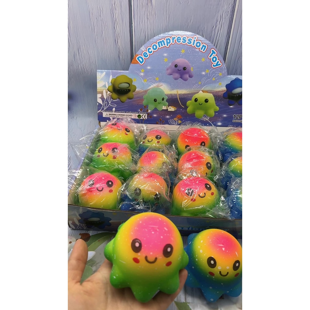 Squishy hình bạch tuộc 6 chân đồ chơi bóp tay giải nén mềm mịn dễ thương chân thực giảm stress co dãn đàn hồi ngộ nghĩnh