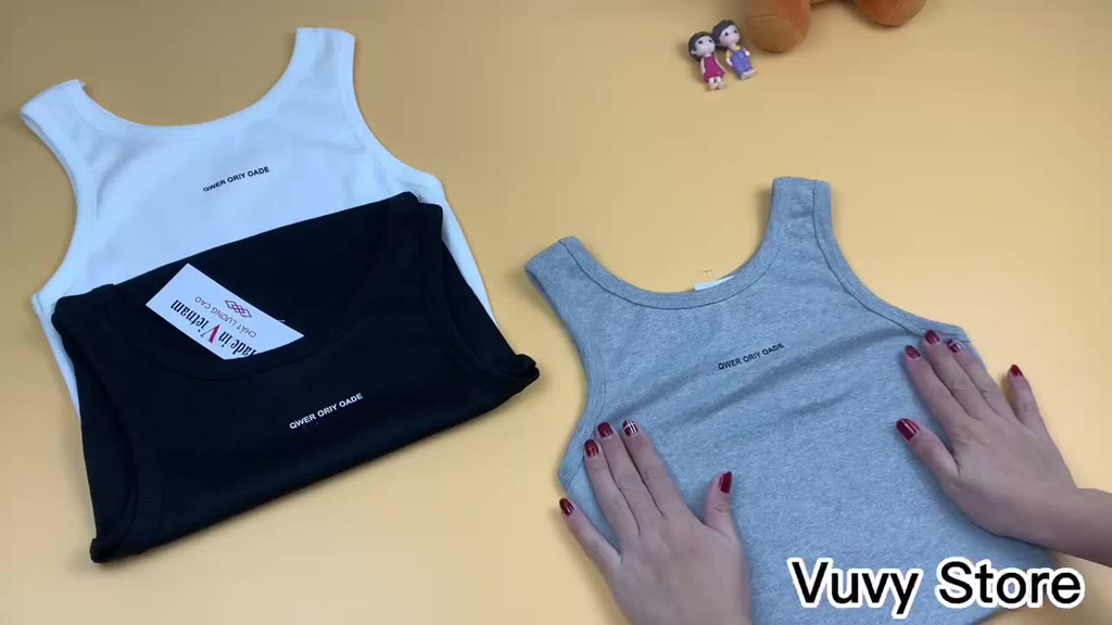 Áo ba lỗ nữ, áo croptop nữ sát nách, kiểu, tank top vải bopzip tăm hàn ôm body mềm mát VUVY3 | BigBuy360 - bigbuy360.vn