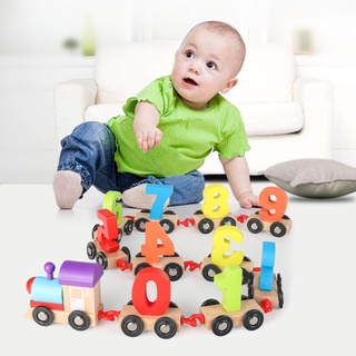 Xe lửa gỗ số học FREESHIP] Đồ chơi gỗ học số đếm cho bé