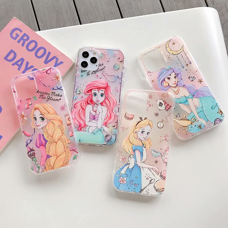 Ốp điện thoại tpu silicon in hình Disney Princess cho IPhone 12 Pro Max 11 pro Max X XS XR XSMAX SE 2020 7 8 Plus