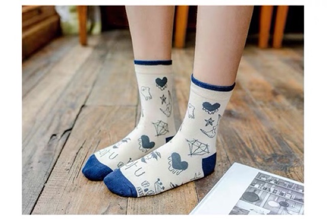 Vớ tất cao cổ họa tiết hàng Quảng Châu