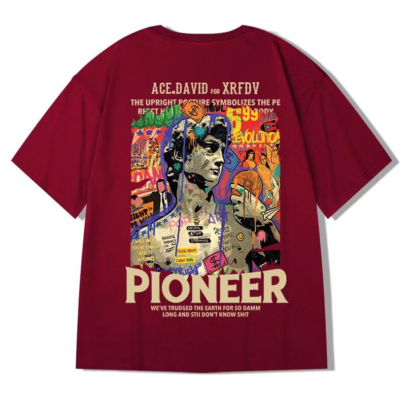 Áo Thun Tay Ngắn Dáng Rộng In Họa Tiết Hoạt Hình Phong Cách Hip Hop Hàn Quốc Thời Trang Mùa Hè Cho Nam Size M-8XL