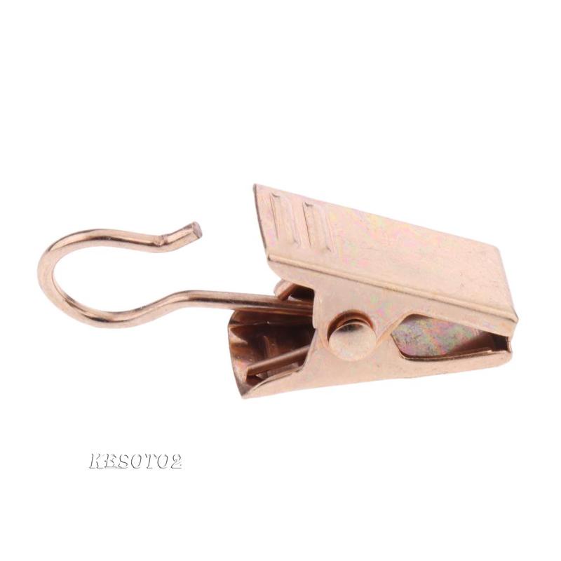 [Kesoto2] Set 10 Kẹp Treo Rèm Có Móc Bằng Bạc 32mm