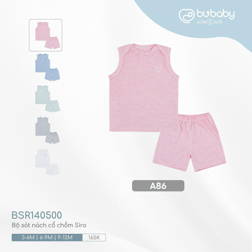 Bộ quần áo BU baby ba lỗ sát nách chất liệu Siro cho bé trai bé gái đủ màu size từ 3 tháng đến 9 tháng HB0019