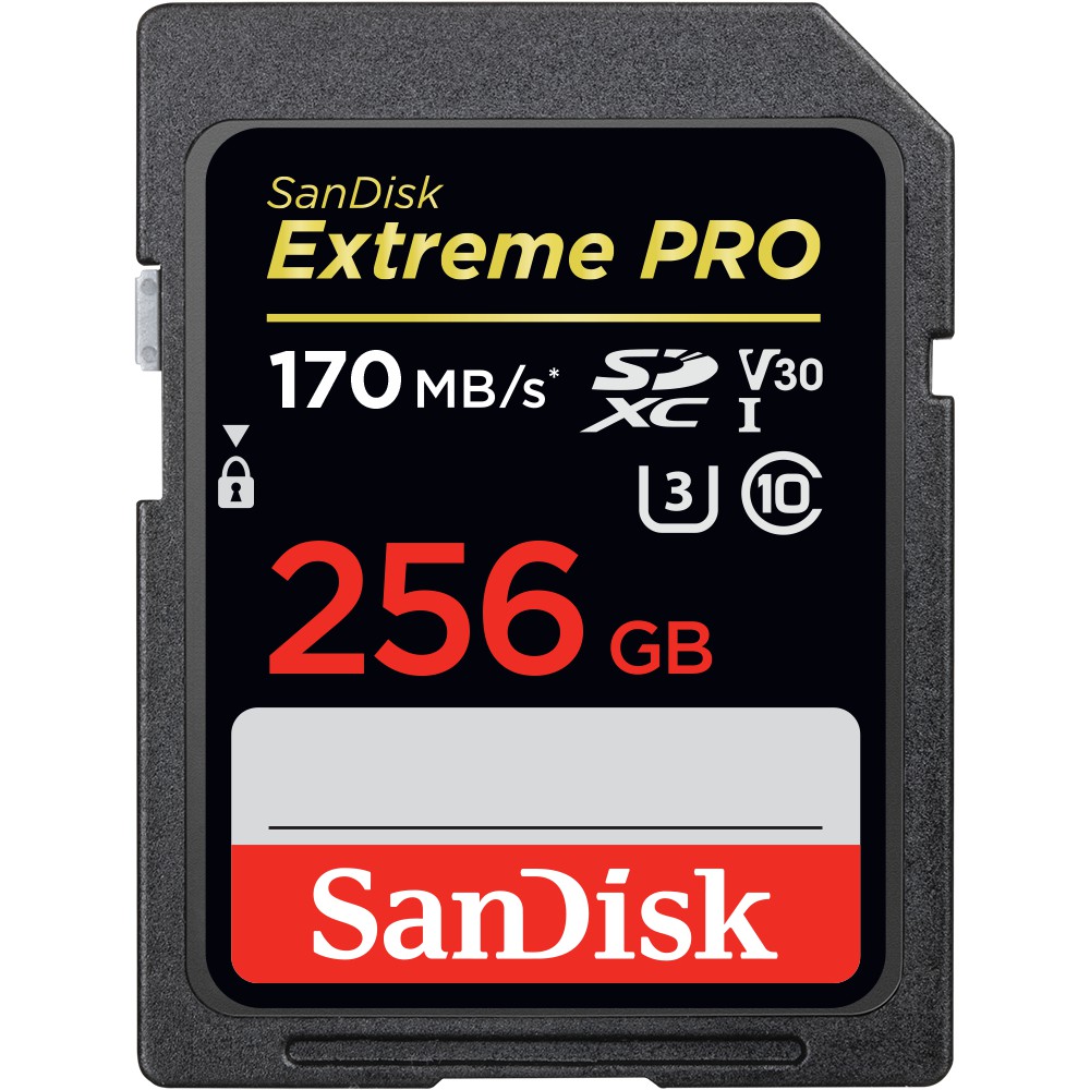 Thẻ nhớ SDXC SanDisk Extreme Pro 256GB UHS-I U3 4K V30 170MB/s - Model 2019 (Đen)