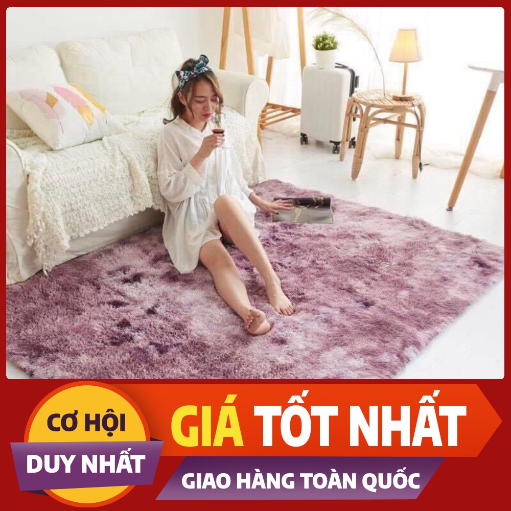 Thảm lông loang trải sàn lông dày hàng loại 1( kích thước 1m6x2m- Mặt sau chống trượt)