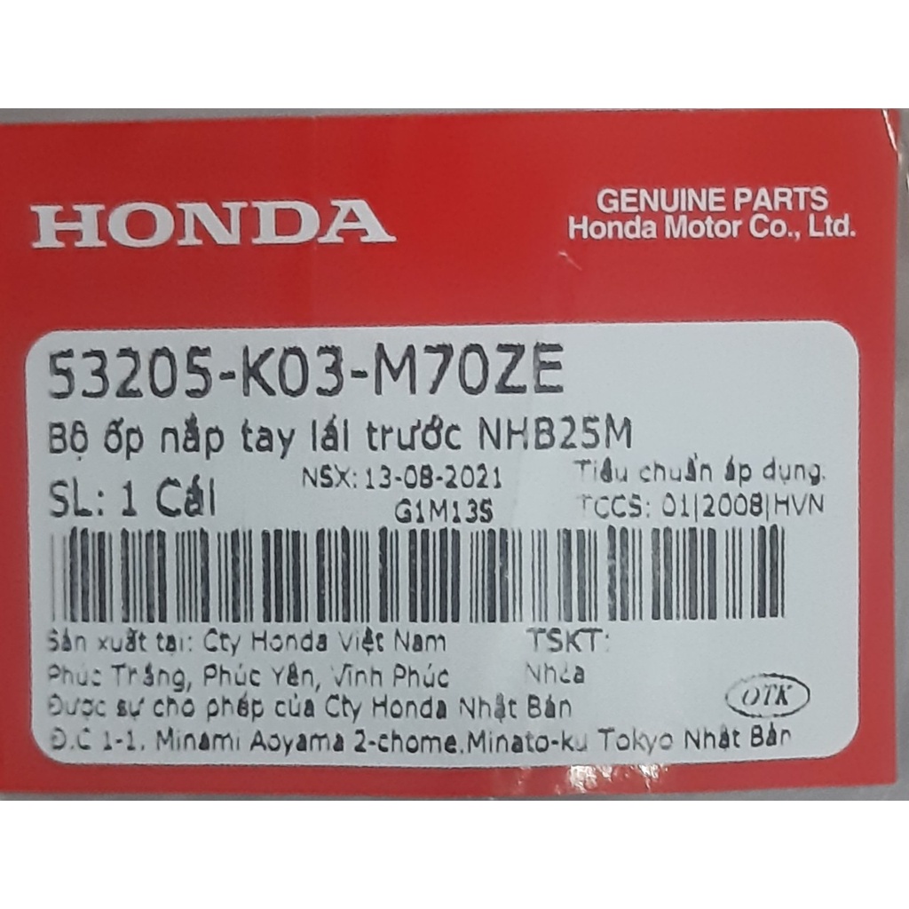 Nắp trước tay lái | Ốp đầu xe Wave RSX110 Fi chính hãng Honda 53205-K03-M70-ZE