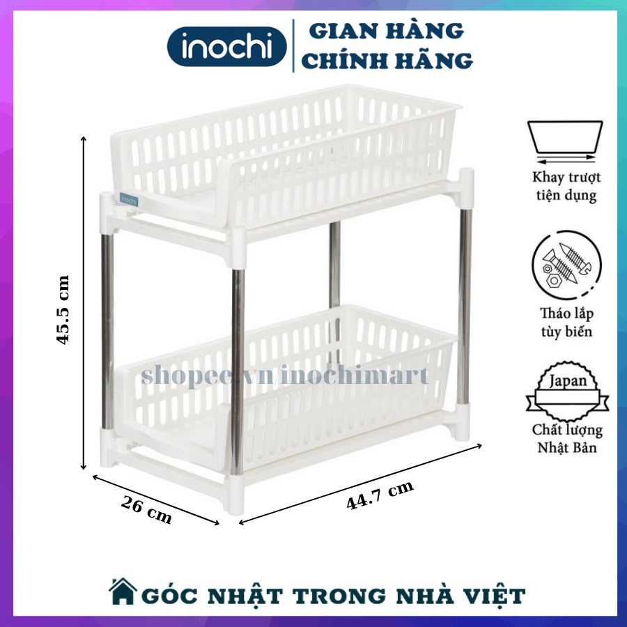 Kệ Đựng Đồ Đa Năng Có Khay Trượt 2 Tầng Dùng Để Gia Vị, Vật Dụng Nhà Tắm Tiên Lợi INCOHI