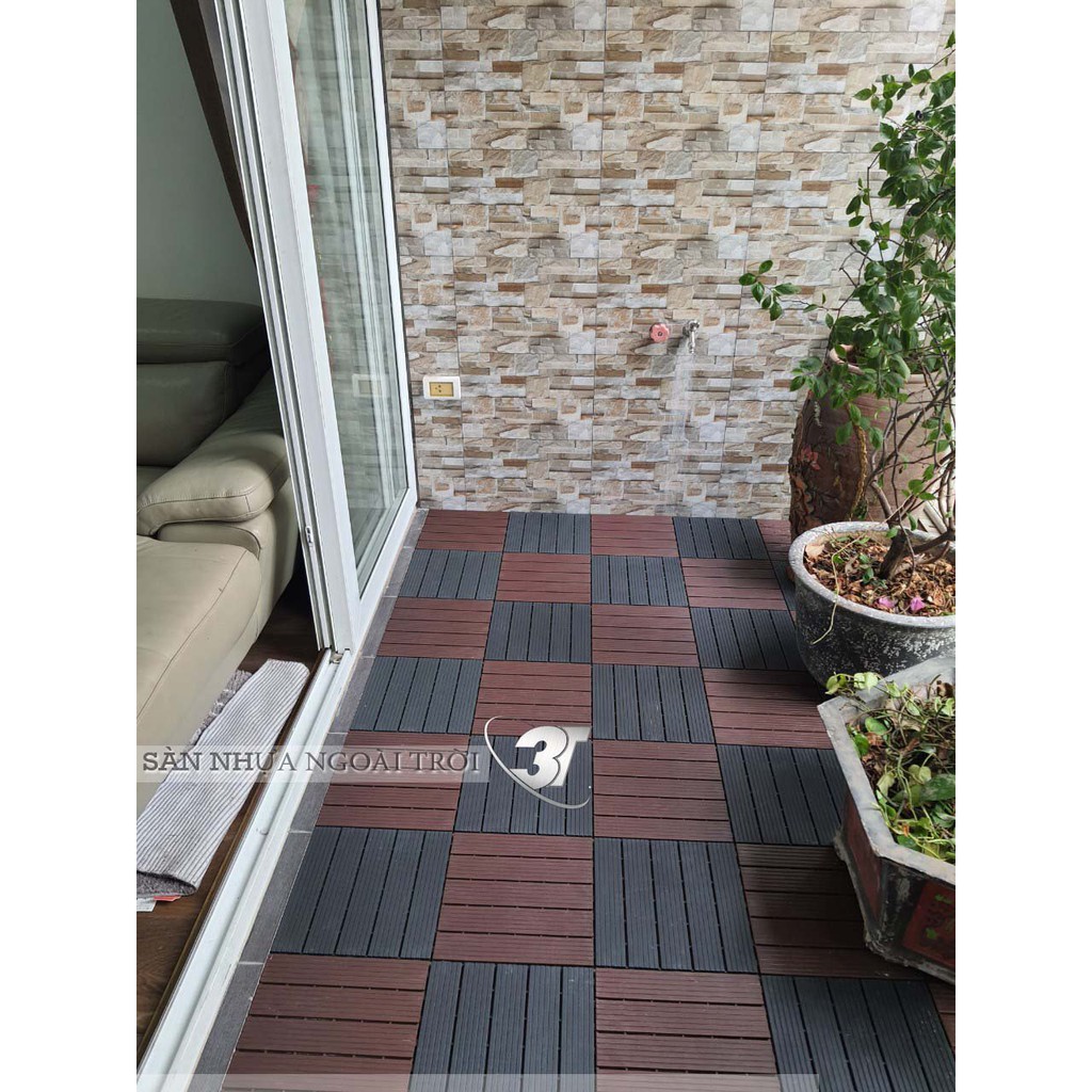 Tấm Nhựa Lót Sàn Ban Công Nhà Vệ Sinh Chống Trơn Trượt  Kt 30x30x1cm