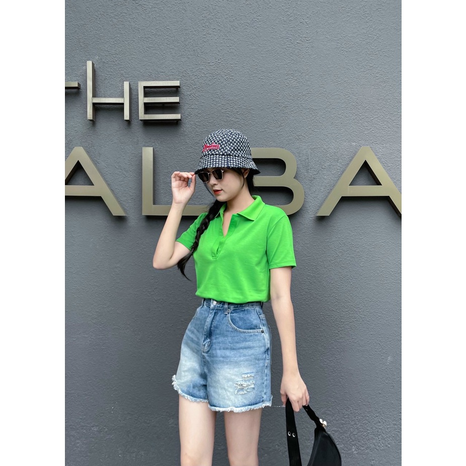 Áo thun nữ cổ trụ Zara xuất xịn 2022 phông vnxk chất cotton cá sấu đẹp xịn