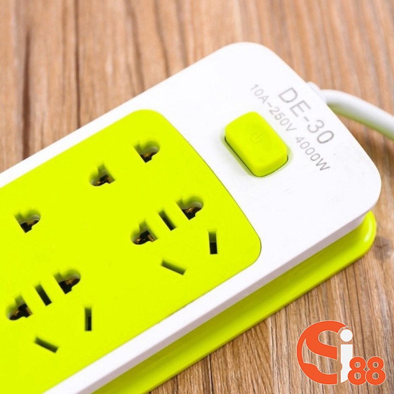 [MẪU MỚI 2021] Ổ cắm điện chống giật trẻ thơ 6 chân mang 3 cổng USB nhân tiện lợi - mang cầu chì bảo vệ mạch GD262