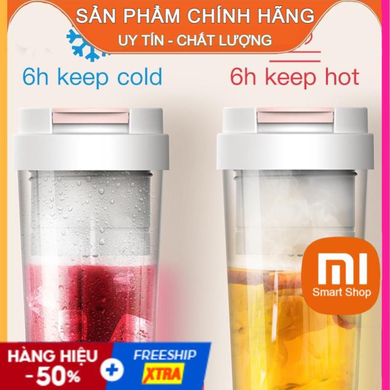 Máy Xay Sinh Tố Cầm Tay kiêm cốc giữ nhiệt inox Deerma 2 trong 1 (4 lưỡi chống rỉ) - SP Chính Hãng