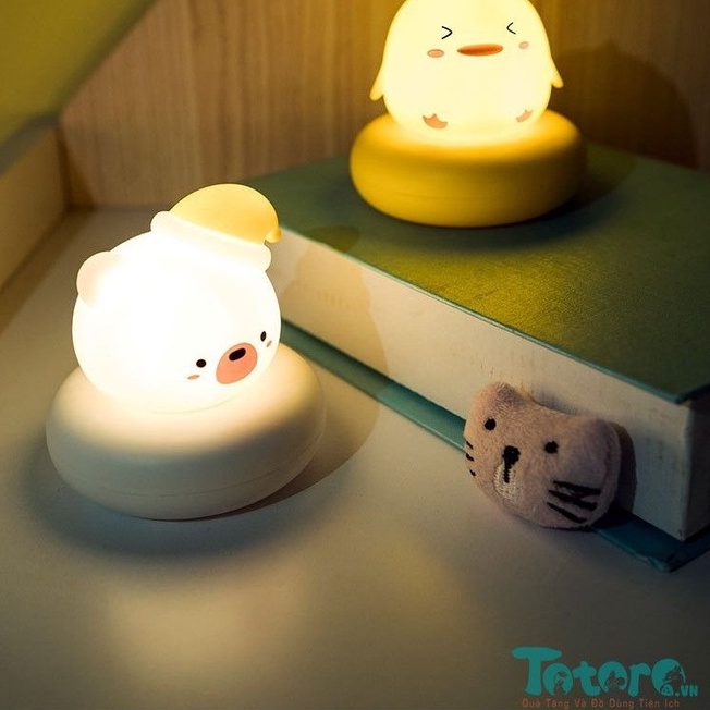 Đèn ngủ Decor pin sạc Phi thuyền của Mèo Gà Con Thỏ Gấu