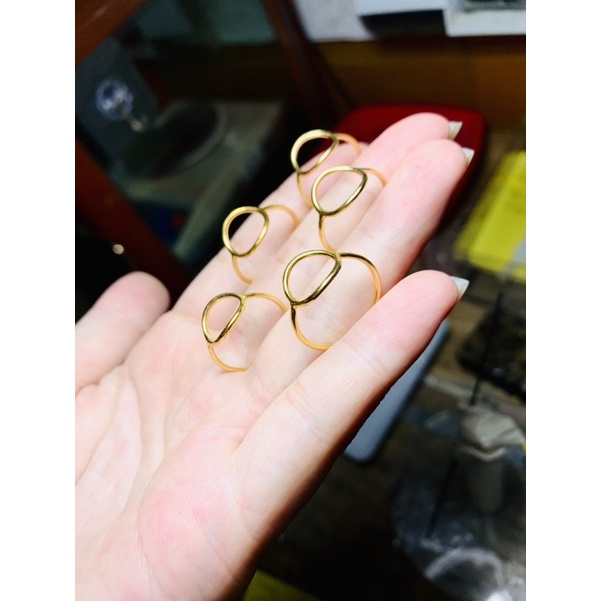 Nhẫn mặt tròn cá tính đơn giản bạc ta