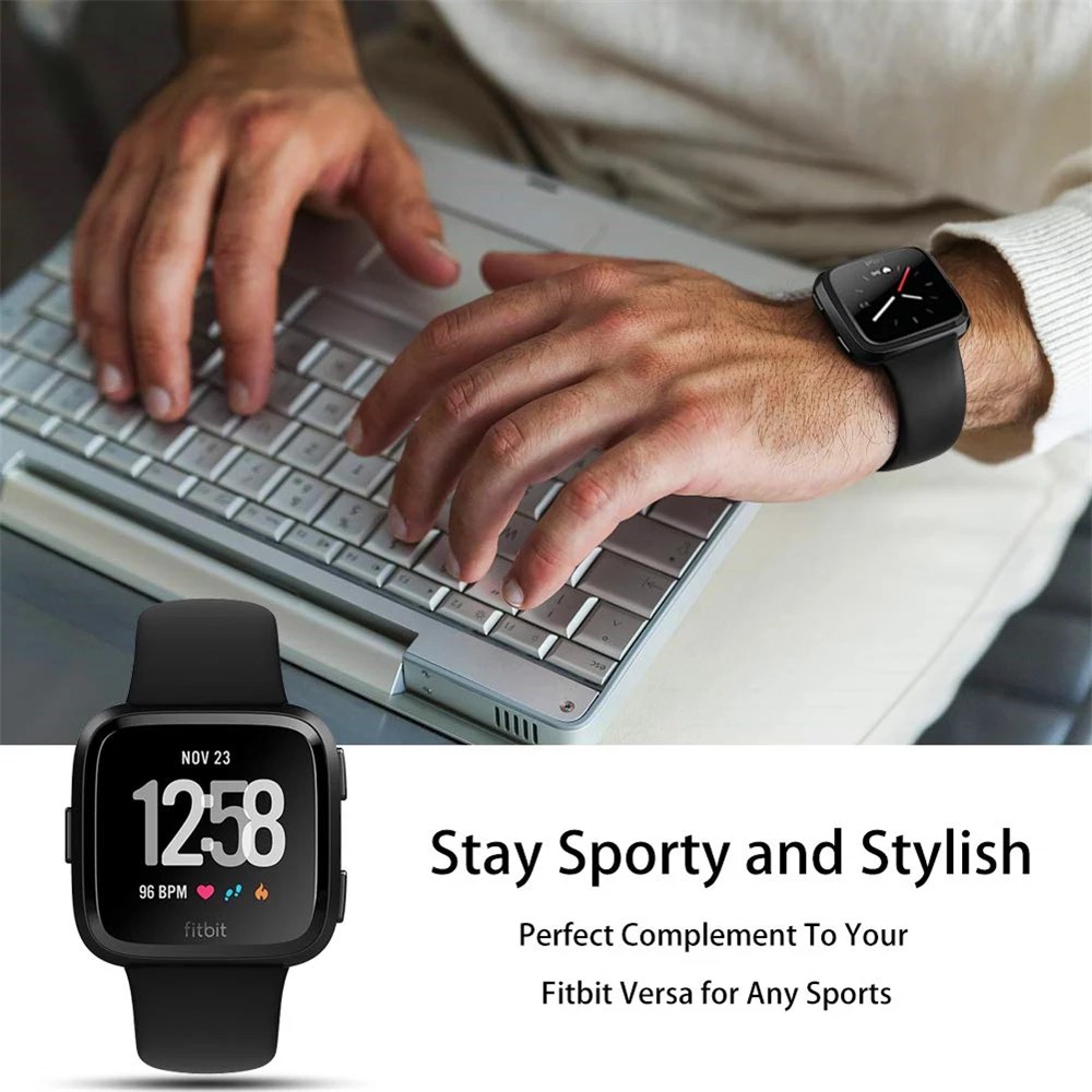 Dây đeo thay thế chất liệu silicon màu trơn cho Fitbit Versa 2 Lite