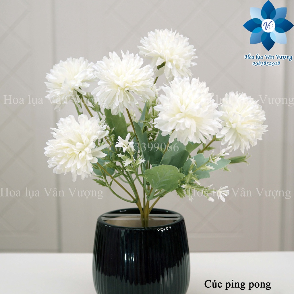 Hoa Lụa  Hoa Cúc Ping Pong Giả, Bồ Công Anh Bông 6cm