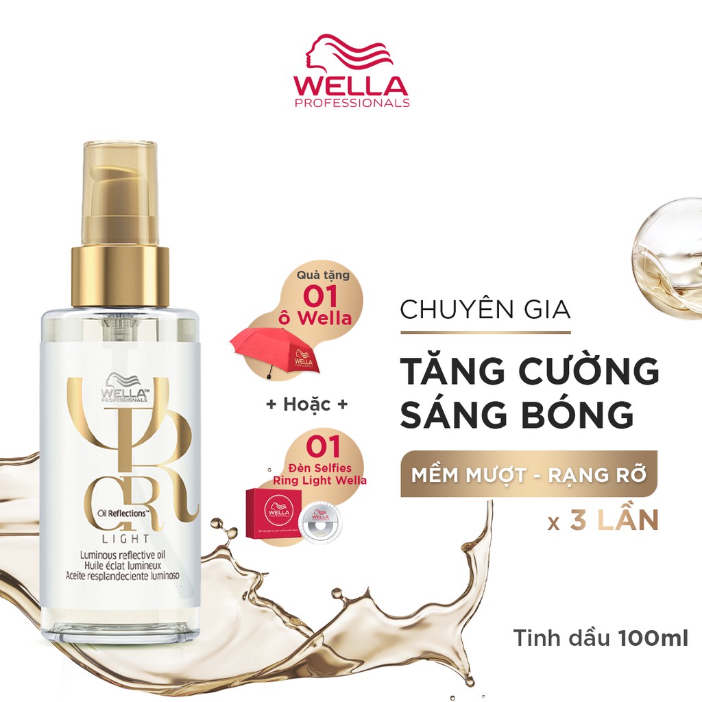Tinh Dầu Wella Oil Giúp Tóc Mềm Mượt, Sáng Bóng Dành Cho Tóc Mảnh Reflections Light Luminous Reflection Oil 100ml