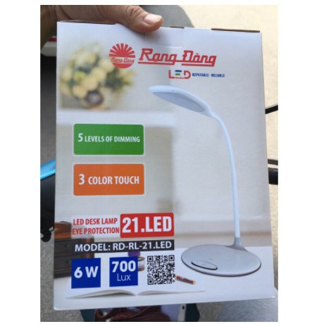 Đèn Bàn Cảm Ứng LED Rạng Đông - RD-RL-21.LED, Thay Đổi Ánh Sáng, 5 Mức Sáng