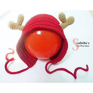 Mũ len bonnet tuần lộc cho bé