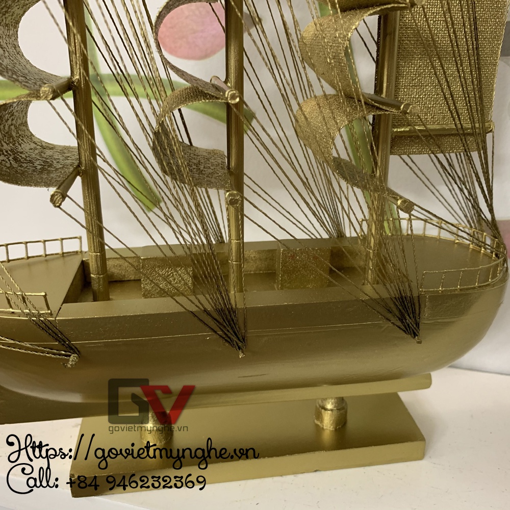 Mô hình tàu thuyền gỗ trang trí - tàu gỗ phong thủy thuận buồm xuôi gió