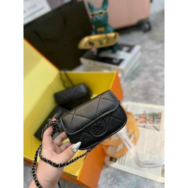 Túi mini cầm tay đeo chéo tag x đen