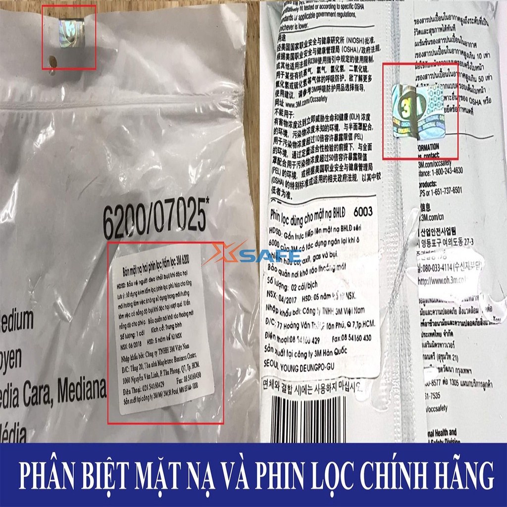 Bộ mặt nạ phòng độc 3M 7502-2097 chống bụi, chống hơi độc, khí hàn cắt đúc kim loại - chính hãng xsafe