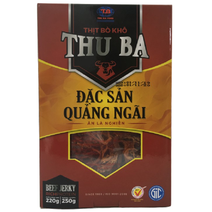 Sản phẩm OCOP 4 sao. Khô bò xé sợi Thu Ba ngon cay vừa loại đặt biệt - Ăn vặt - Đặc sản Quảng Ngãi 250gr