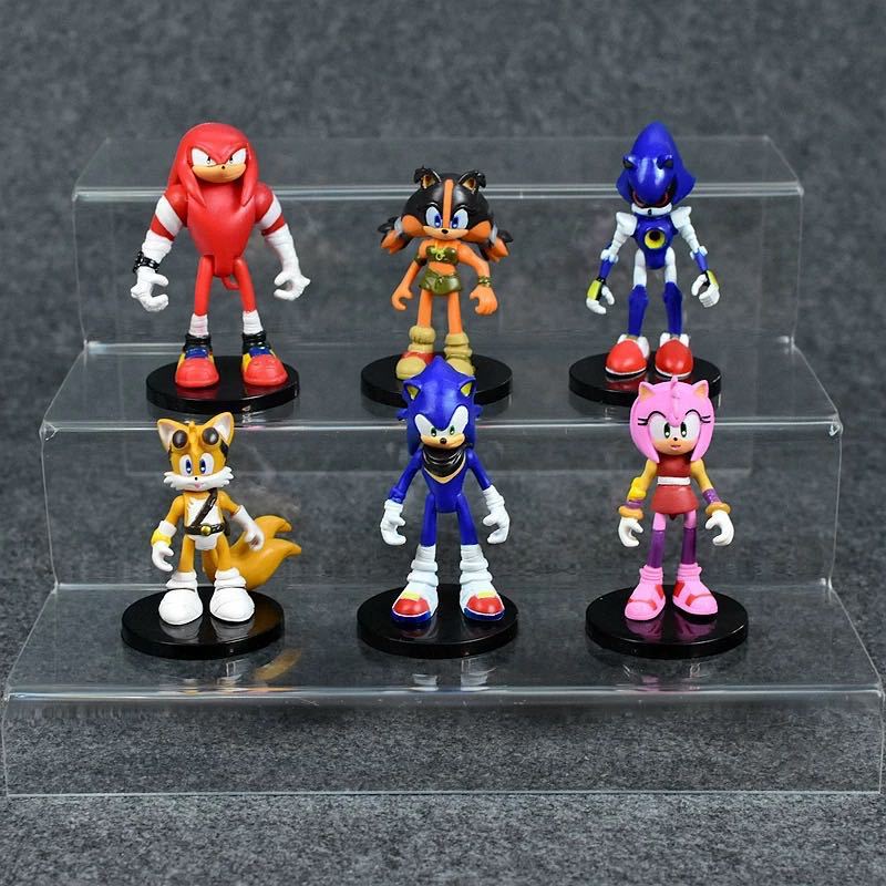Bộ 6 Mô Hình Nhân Vật Sonic the Hedgehog Bằng Kim Loại Kèm Hộp Quà