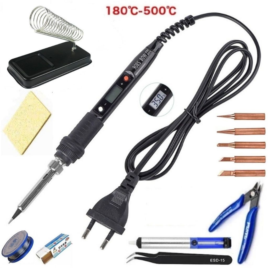 Mỏ hàn chì , hàn thiếc 80w chỉnh nhiệt , LCD hiển thị nhiệt , bán combo nhiều gói phụ kiện