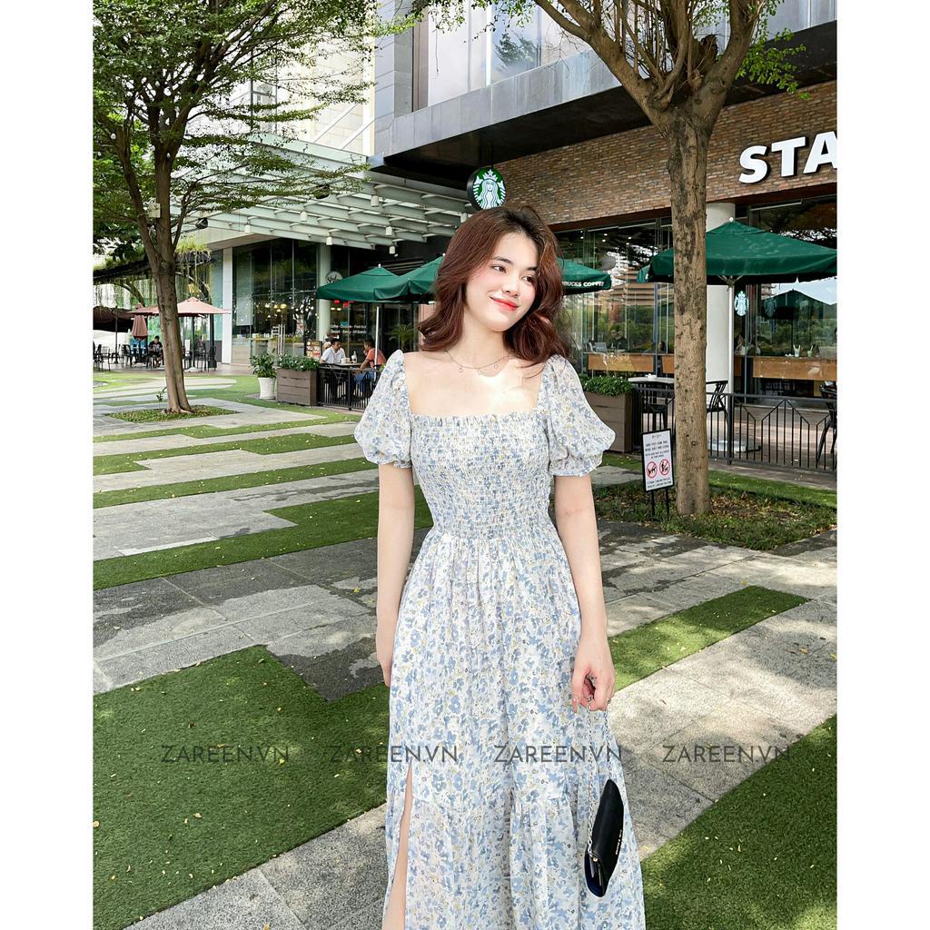 ZAREEN | ĐẦM HOA ĐUÔI CÁ XẺ ĐÙI ZAREEN DAX50 - XANH DƯƠNG