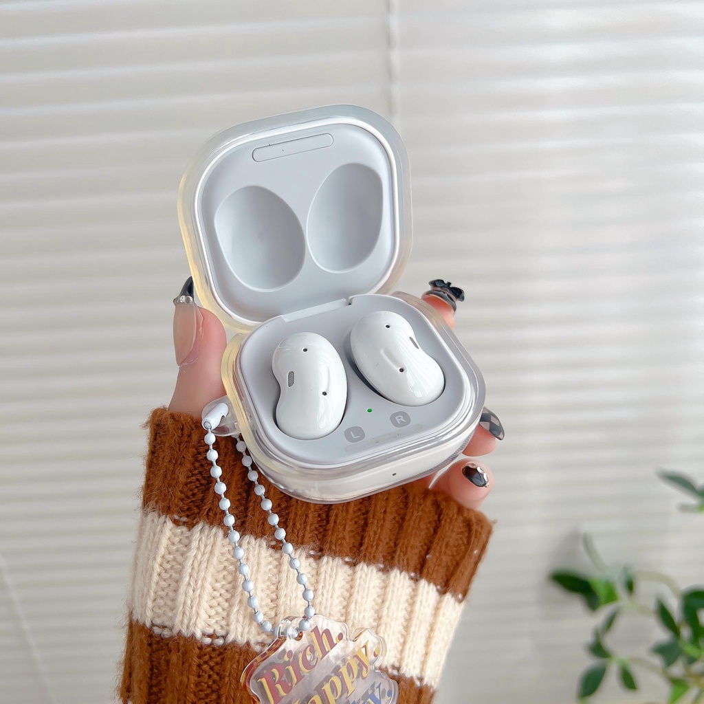 Vỏ Bảo Vệ Hộp Sạc Tai Nghe Bluetooth Galaxy Buds Live / Buds 2 / Buds Pro / 2 Pro Bằng TPU Mềm Trong Suốt Họa Tiết Hoa Và Chữ Đơn Giản