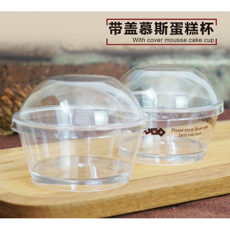 Cốc Nhựa Đựng Bánh Mousse Dùng Một Lần Có Nắp Đậy