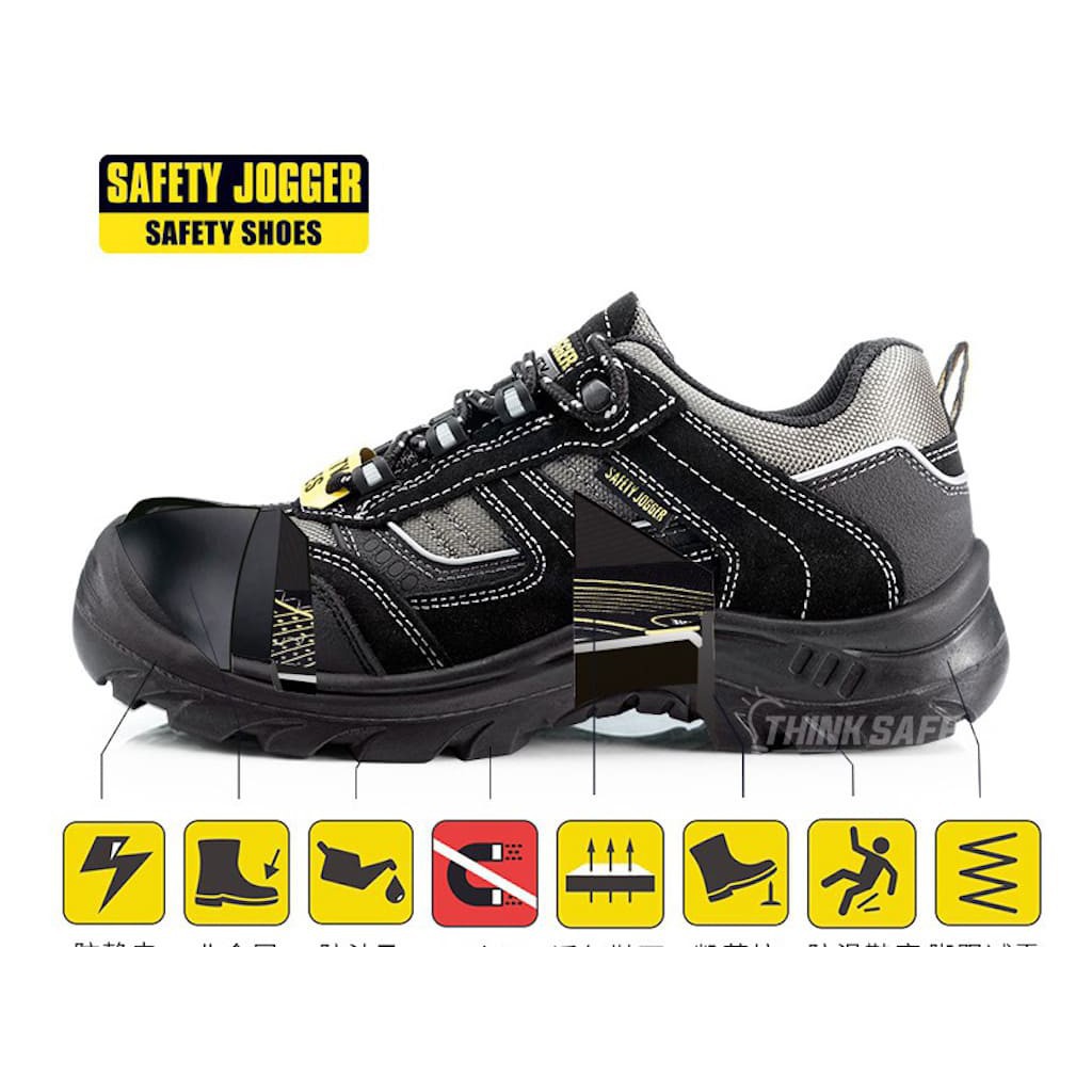 Giày bảo hộ lao động Jogger  - Giày bảo hộ Jumper S3 kiểu dáng thể thao, chống thấm nước, chống trơn trượt (đen)