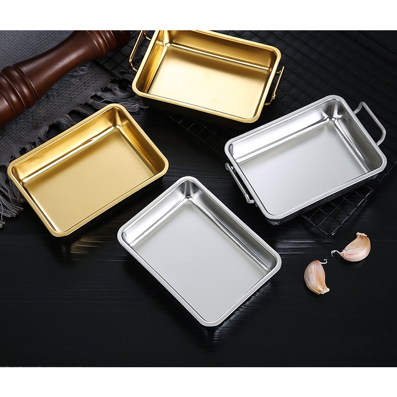 Đĩa Inox 304 Đựng Thức Ăn Khô / Trái Cây Kiểu Hàn Quốc Sáng Tạo