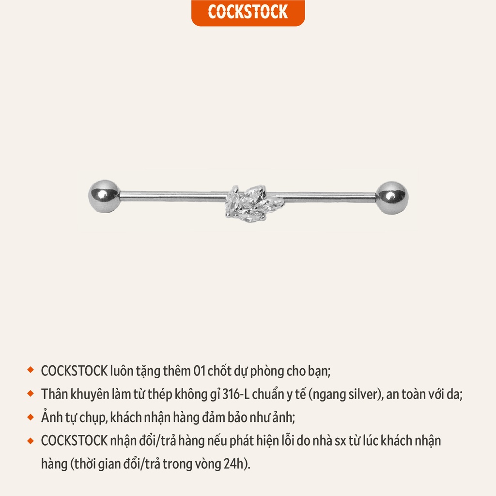 Khuyên tai lỗ Indus Blink Barley CockStock