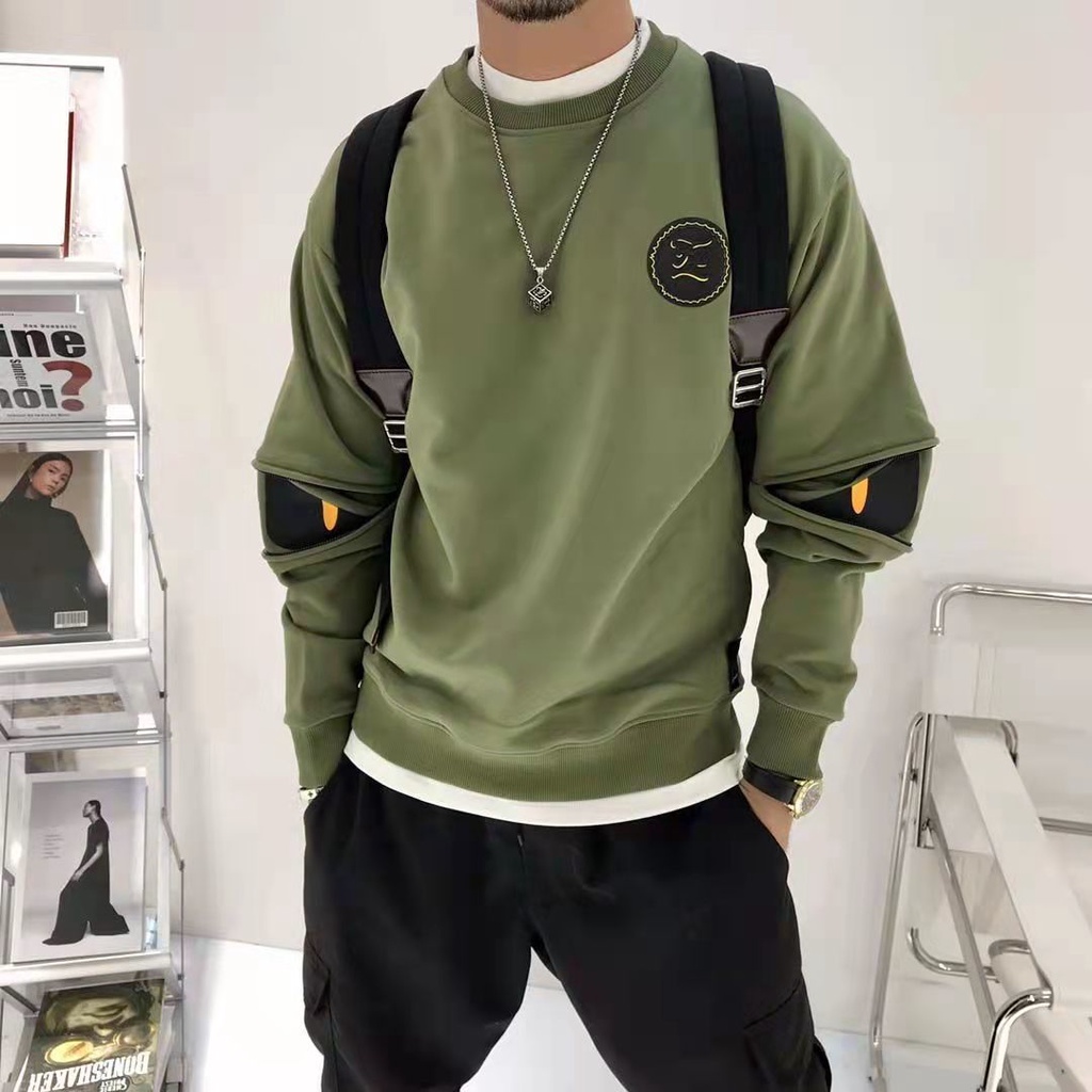 Áo Sweater Tay Dài Cổ Tròn Dáng Rộng Phong Cách Hip Hop Âu Mỹ Thời Trang Thu Đông Cho Nam Và Nữ