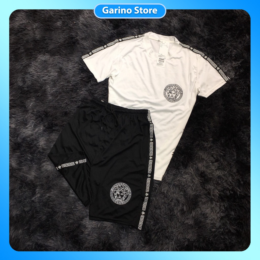 [GIÁ RẺ] Bộ quần áo nam in logo trước ngực cực đẹp, Đồ bộ nam mùa hè giáp lăng sịn sò, co dãn, thoáng mát - Garino Store