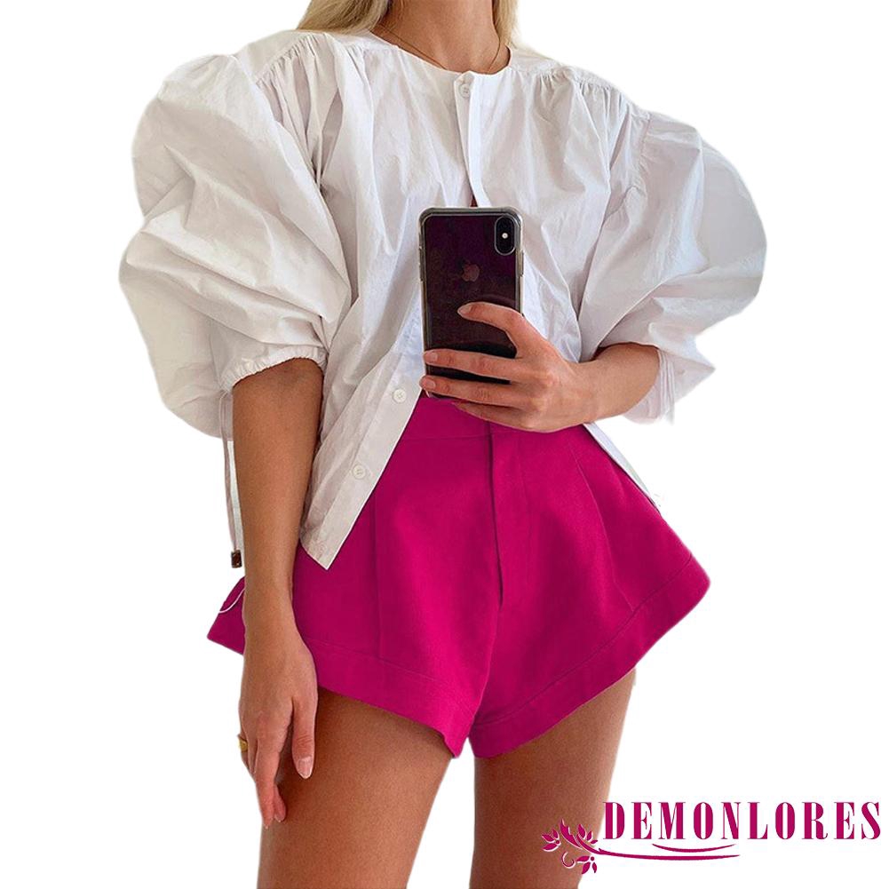 Quần Short Nữ Lưng Cao Ống Rộng Thời Trang | BigBuy360 - bigbuy360.vn