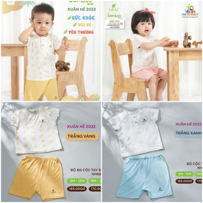 Bộ cộc tay sợi tre mềm mát Lullaby 2023 (1-5Y)