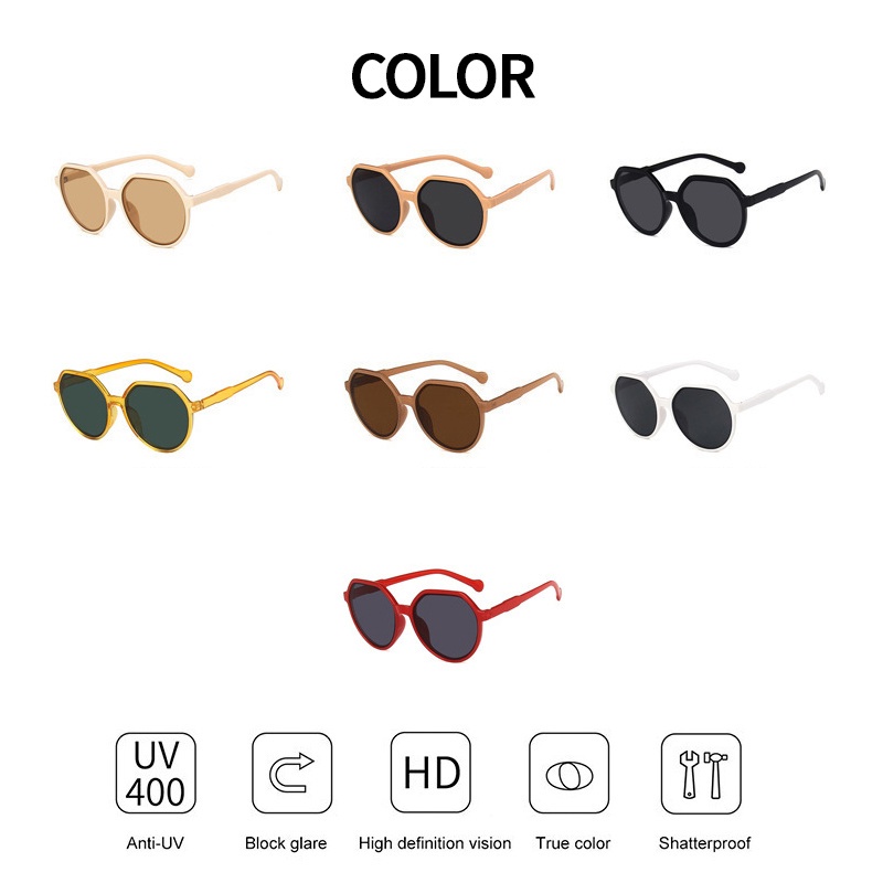 Kính mát JIUERBA gọng tròn chống tia UV400 phong cách Hàn Quốc cổ điển thời trang unisex
