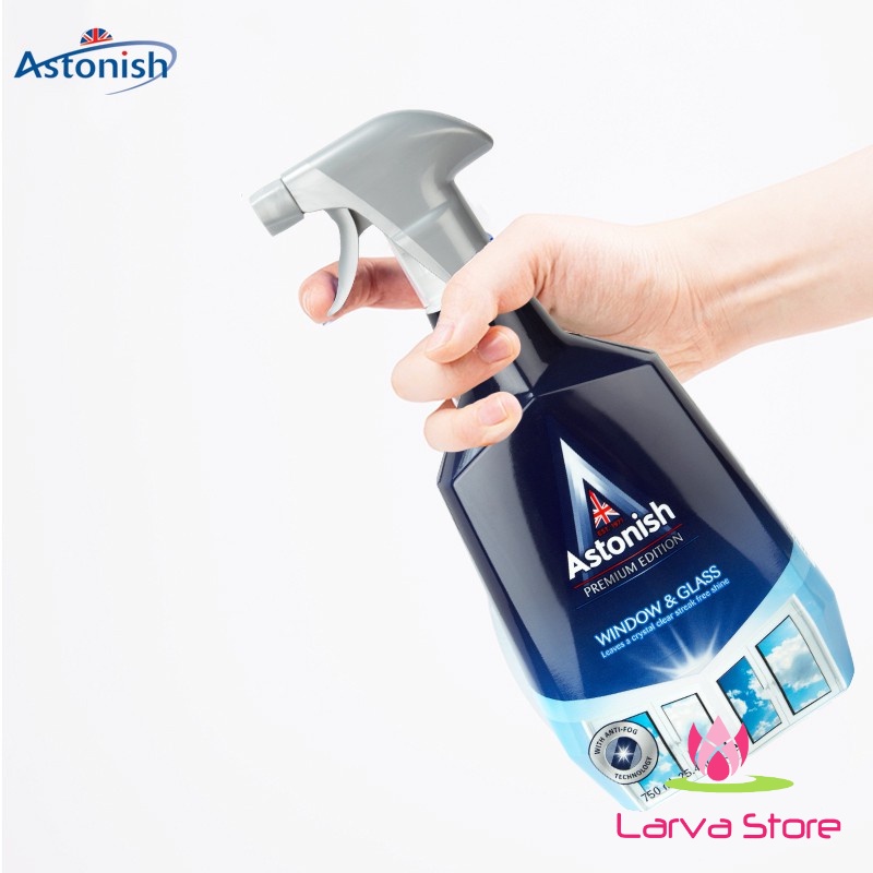 Combo 2 chai nước rửa kính tẩy cặn canxi vách kính gương soi Astonish