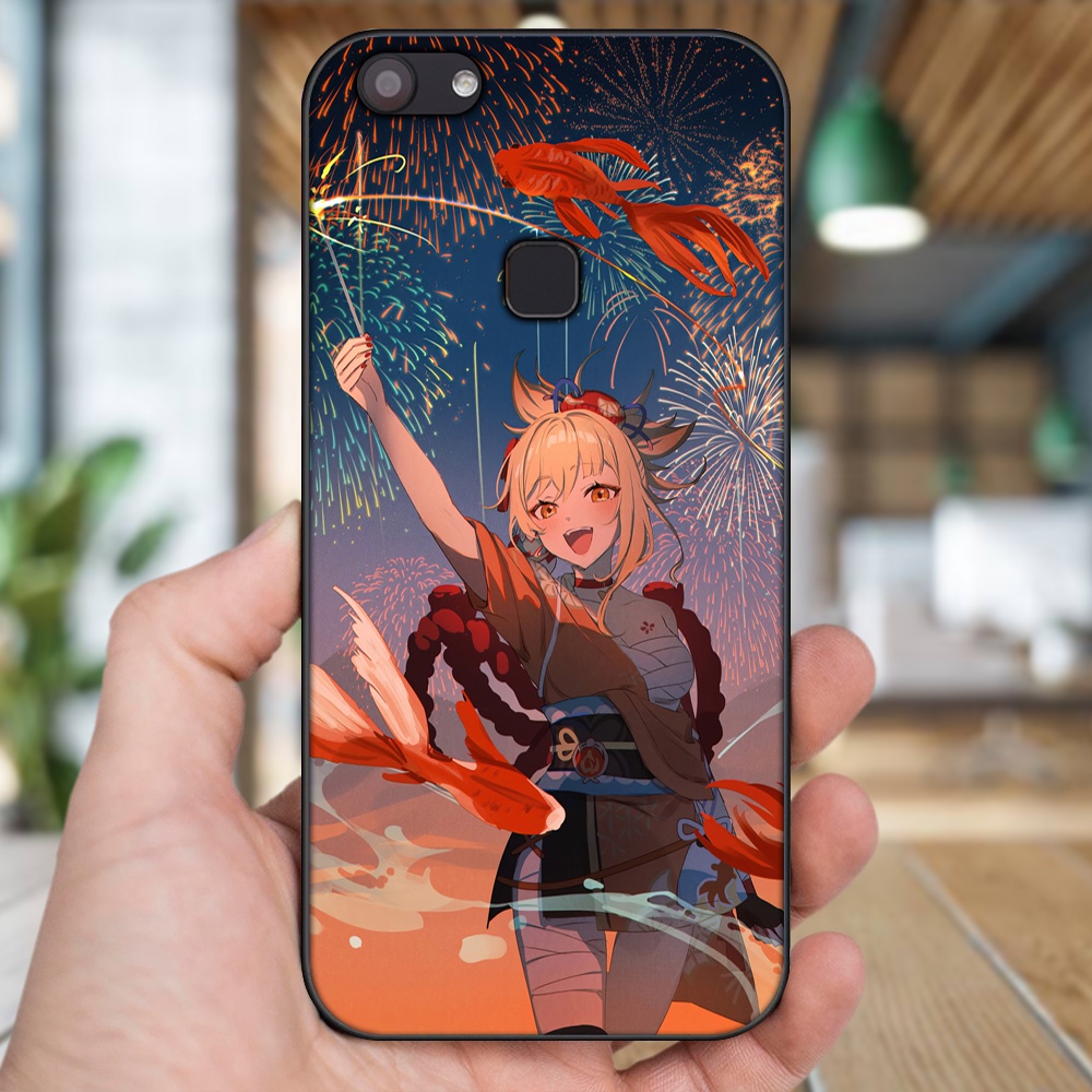 Ốp lưng Vivo V7, V7 Plus viền đen in hình Yoimiya Genshin Impact