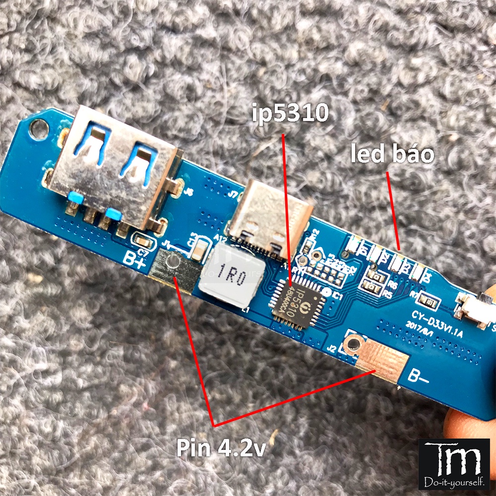 Mạch Sạc Dự Phòng Chip IP5310 15W 5V3A max