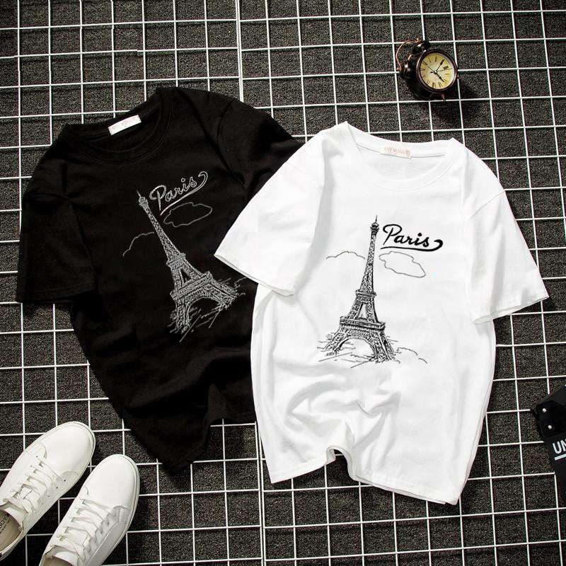 Áo thun nam nữ unisex in tháp PARIS kiểu dáng hiện đại chất thun mặc hè mát AT25