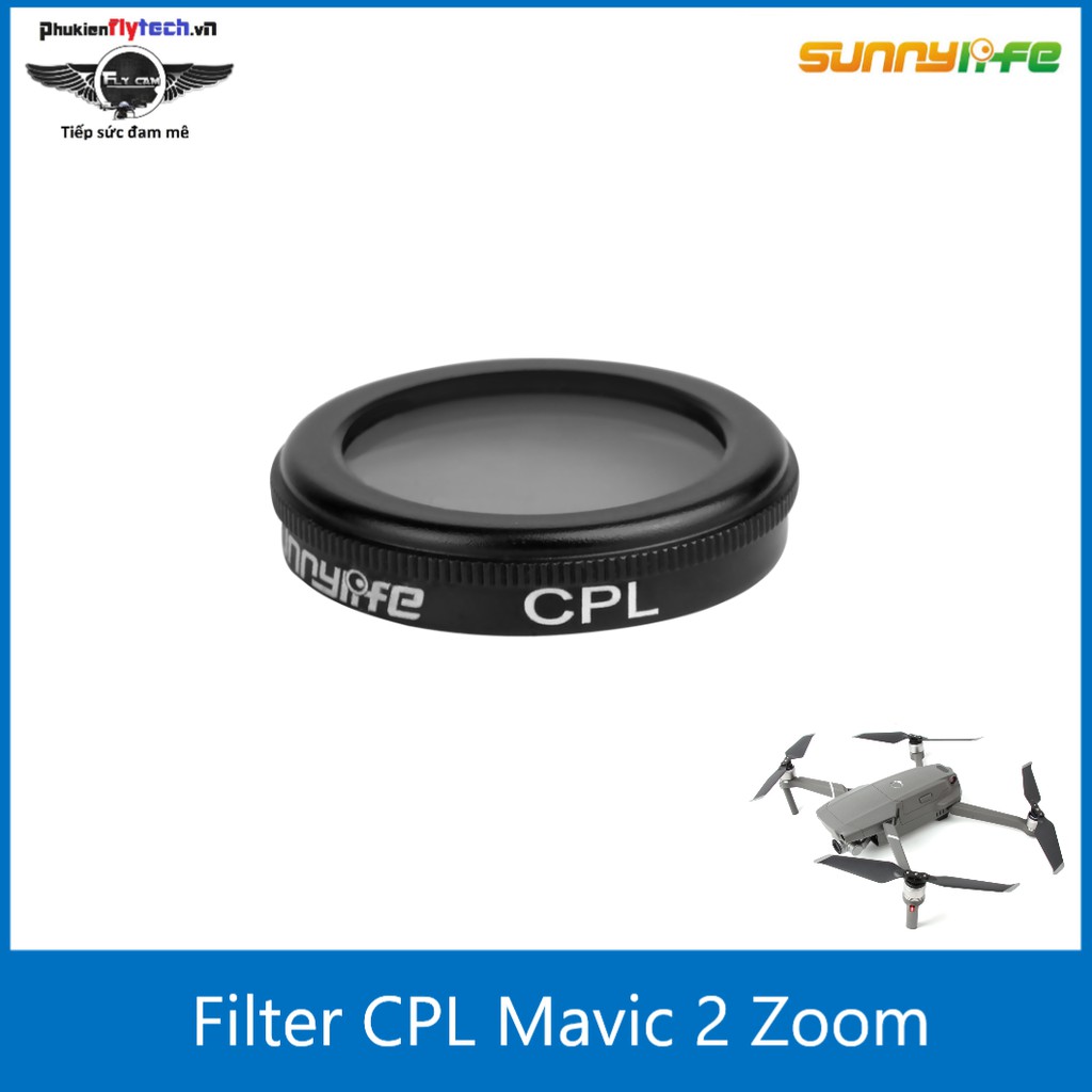 Phụ kiện flycam dji mavic 2 zoom - kính lens filter CPL - Hãng Sunnylife