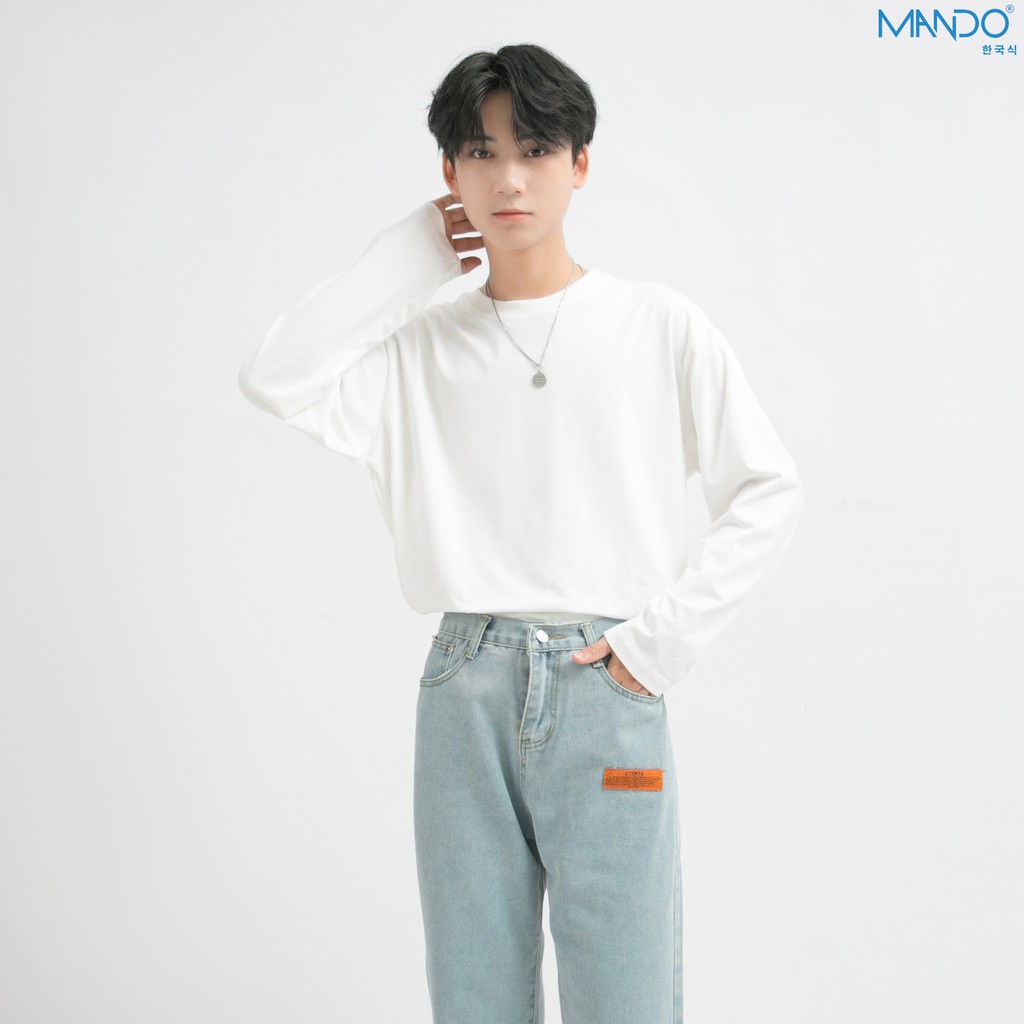 Áo Nỉ Thu Đông Giữ Nhiệt Nam Dài Tay MANDO Chất Cotton Hàn Form Suông Rộng Nhiều Màu Basic Unisex Hàn Quốc NDN071