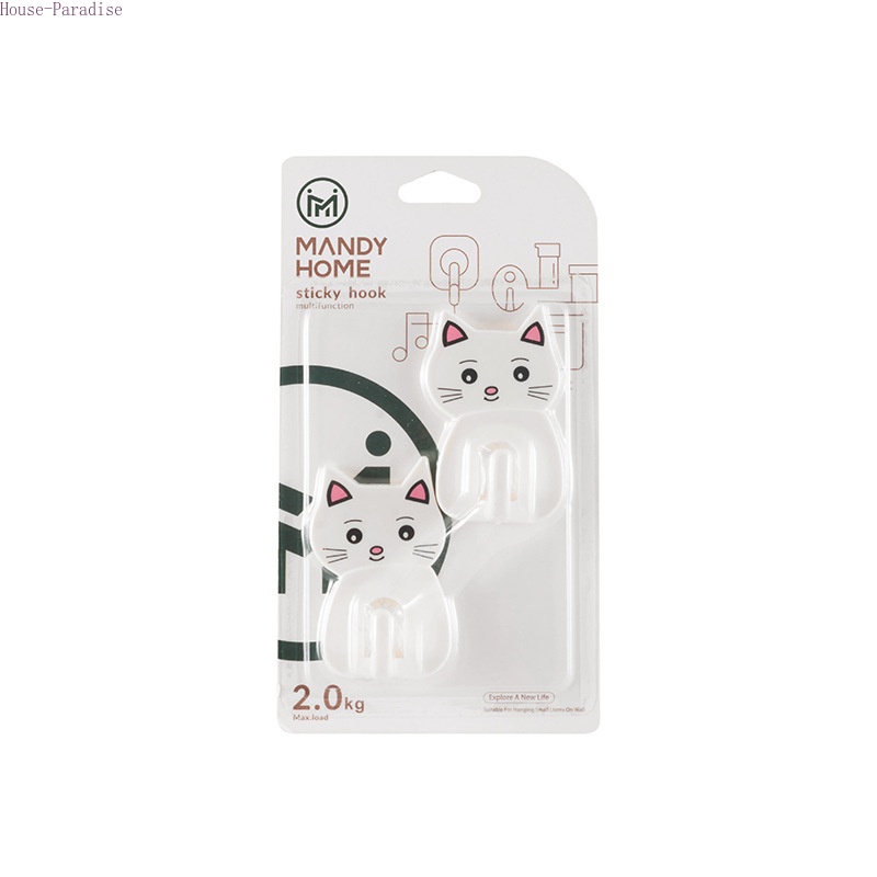 Móc treo đồ dán tường hình mèo hoạt hình đơn giản