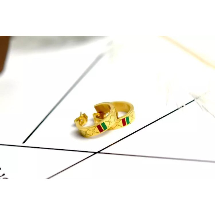 Bông tai la mã 2 màu titan