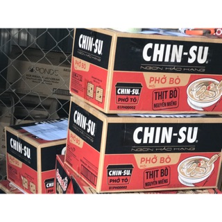 Phở bò chinsu có thịt bò nguyên miếng tô 132gam