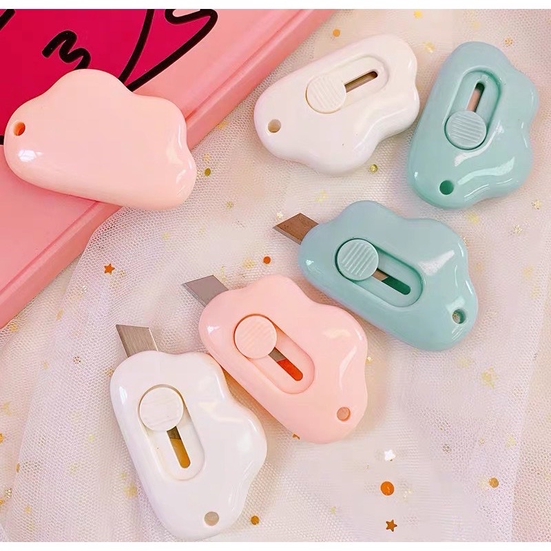Dao rọc giấy mini cute hình đám mây, thiết kế nhỏ gọn, bỏ túi tiện lợi - Vpp Thiên Ái